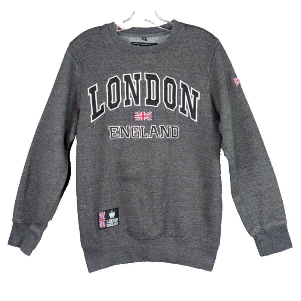 Vintage G-Crown London England Embroidered Crew Neck‎ Adult Preppy Gray Men's M